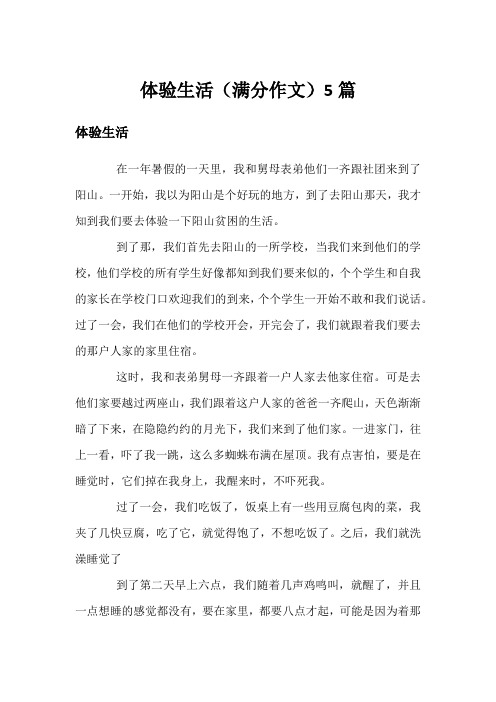 体验生活(满分作文)5篇