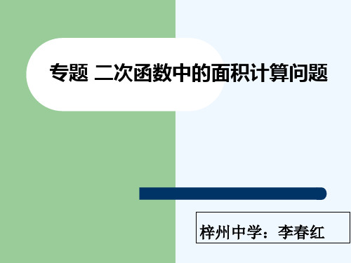 人教版初三数学上册二次函数的面积计算问题