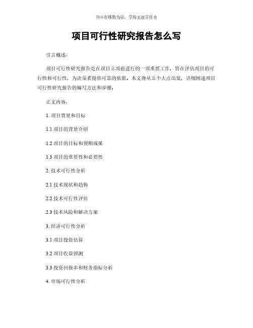 项目可行性研究报告怎么写简版