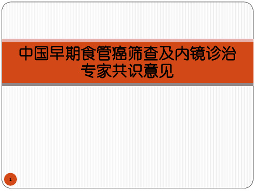 中囯早期食管癌筛查及内镜诊治ppt课件