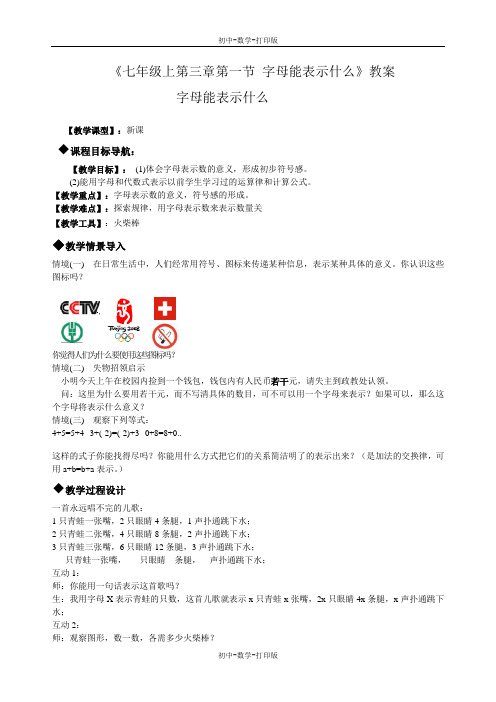 北师大版-数学-七年级上册-【推荐】第三章第一节 字母能表示什么