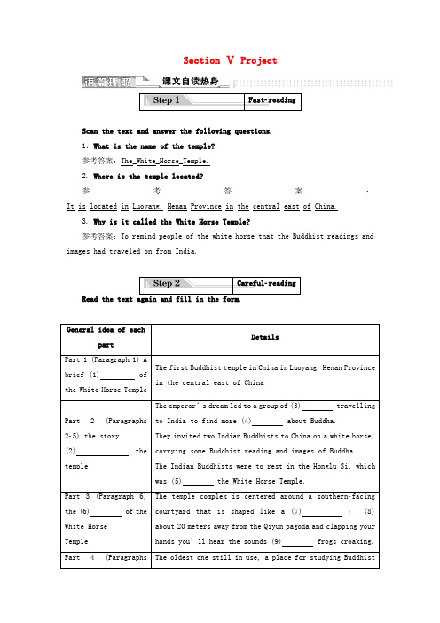 江苏专用高中英语Unit4BehindbeliefsSectionⅤProject教案含解析牛津译林选修90606239.doc