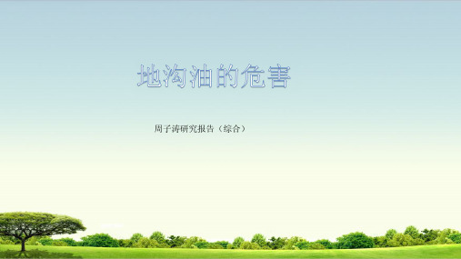 地沟油的研究报告