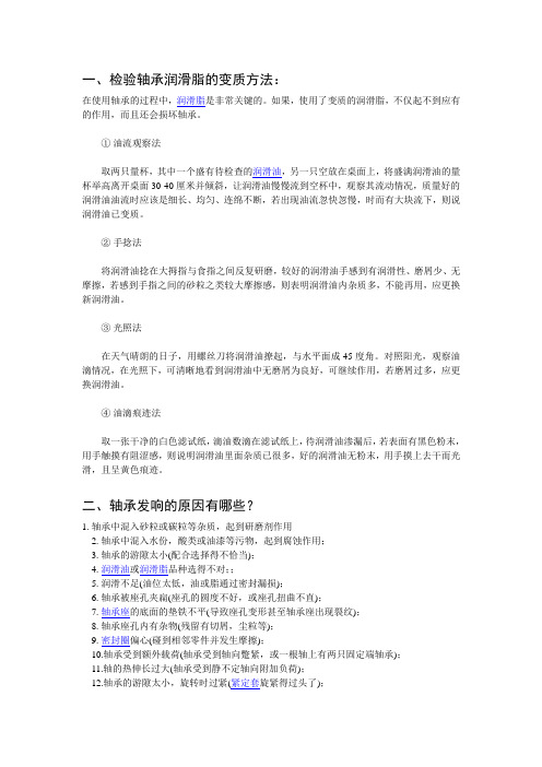 轴承相关检验方法