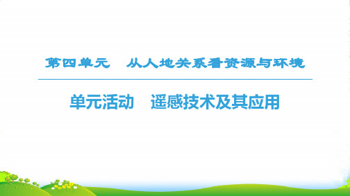 鲁教版高中地理必修一同步课件：第4单元 从人地关系看资源与环境 单元活动 遥感技术及其应用