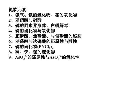 p区元素知识归纳及解题分析(2)..