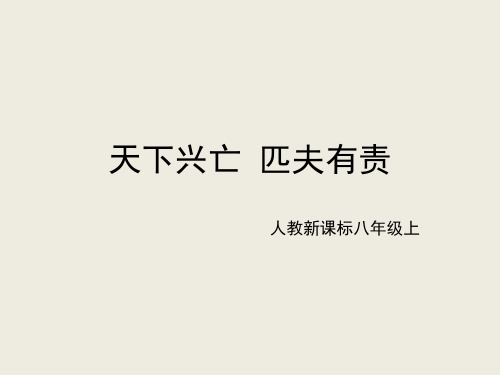 人教版道德与法治八上第十课二框天下兴亡匹夫有责课件(共18张ppt)