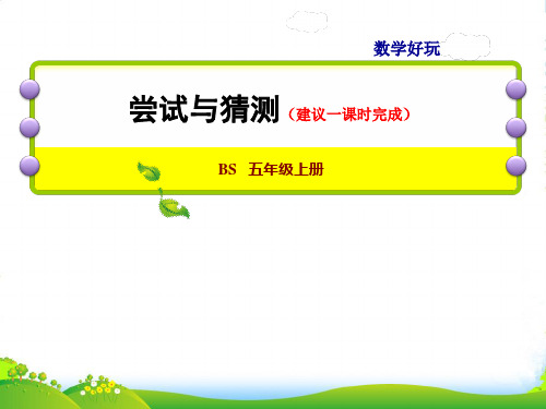 2022秋五年级数学上册 数学好玩 第3课时 尝试与猜测授课课件 北师大版