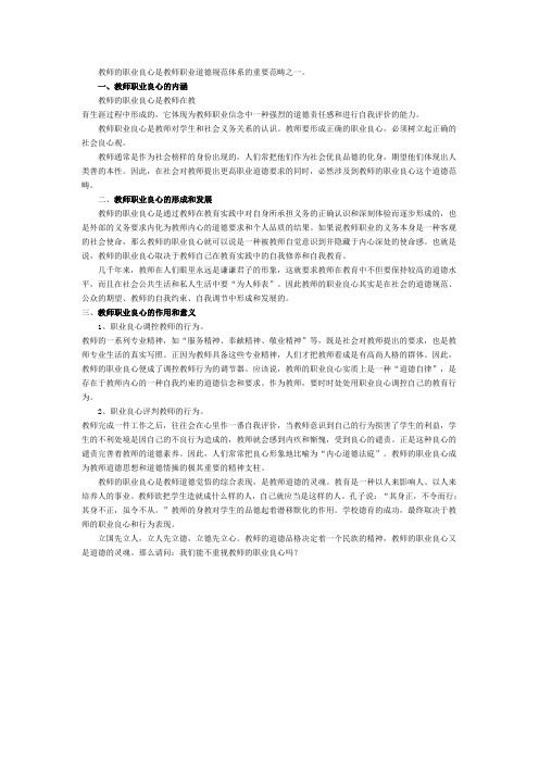 论教师的职业良心