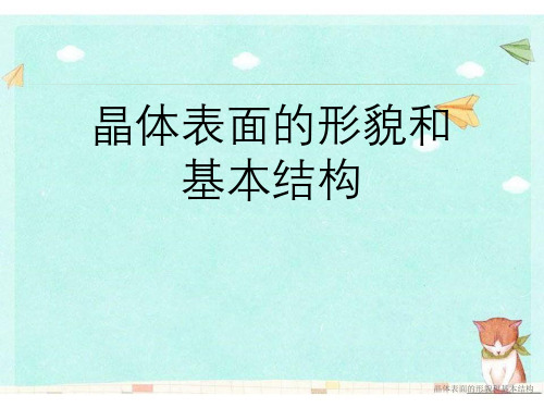 晶体表面形貌和基本结构