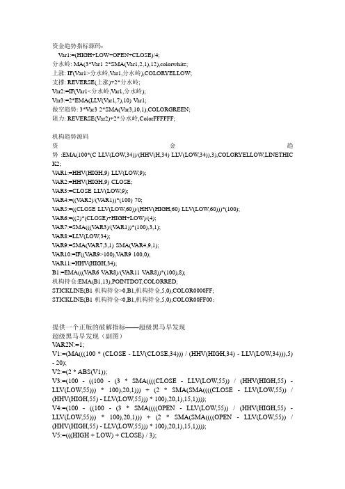 几个股票软件指标源码