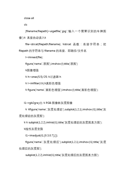 车牌识别模板匹配优质代码