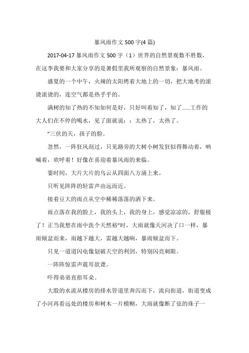 暴风雨作文500字(4篇)