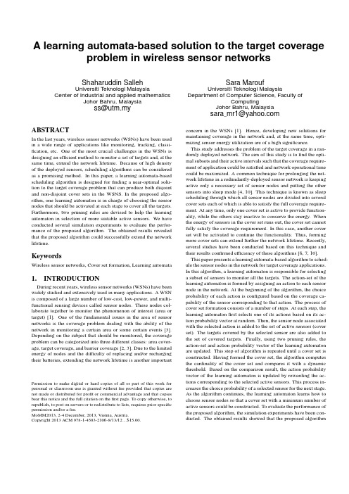 A learning automata-based solution to the target coverage problem in wireless sensor networks