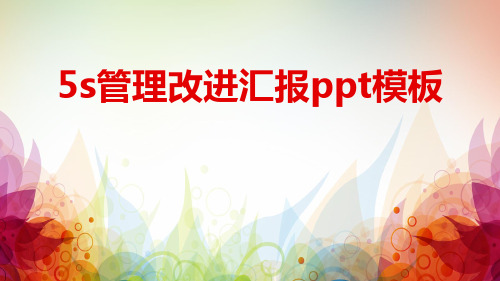5s管理改进汇报ppt模板