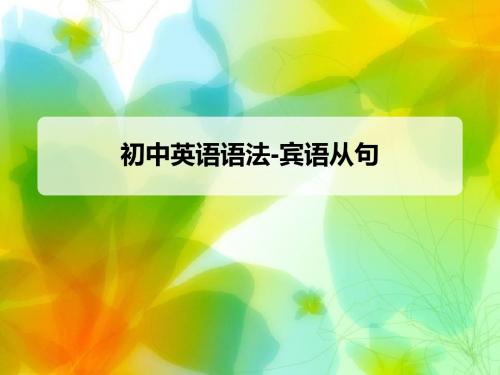初中英语宾语从句