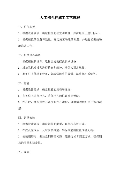 人工挖孔桩施工工艺流程
