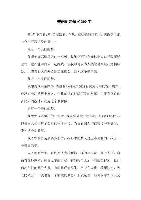 中小学美丽的梦作文300字