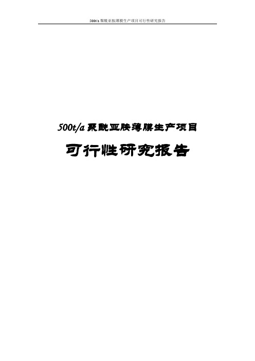 500ta聚酰亚胺薄膜生产项目可行性研究报告