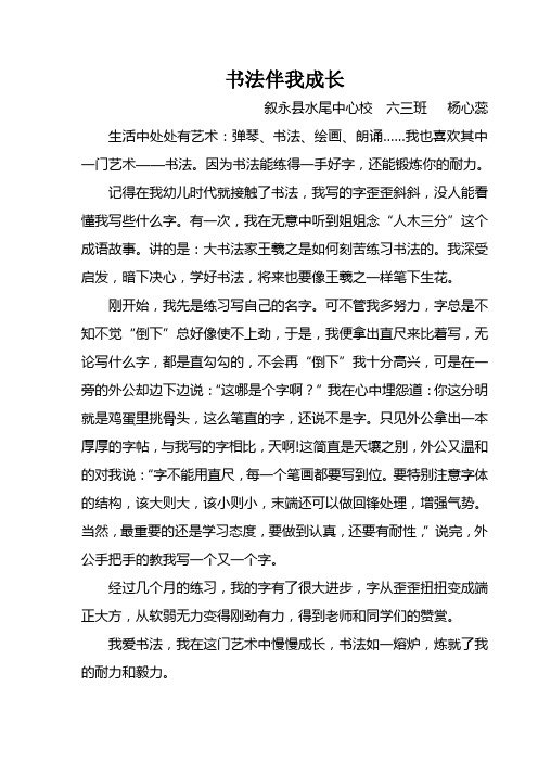书法伴我成长(杨心蕊)