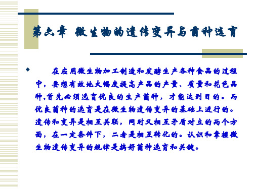 六章微生物的遗传变异与菌种选育-PPT精选