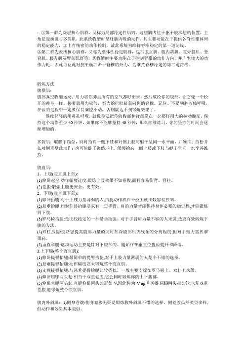 稳定脊柱与肌肉