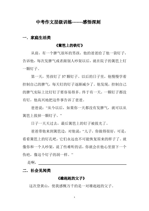 作文层级训练范文
