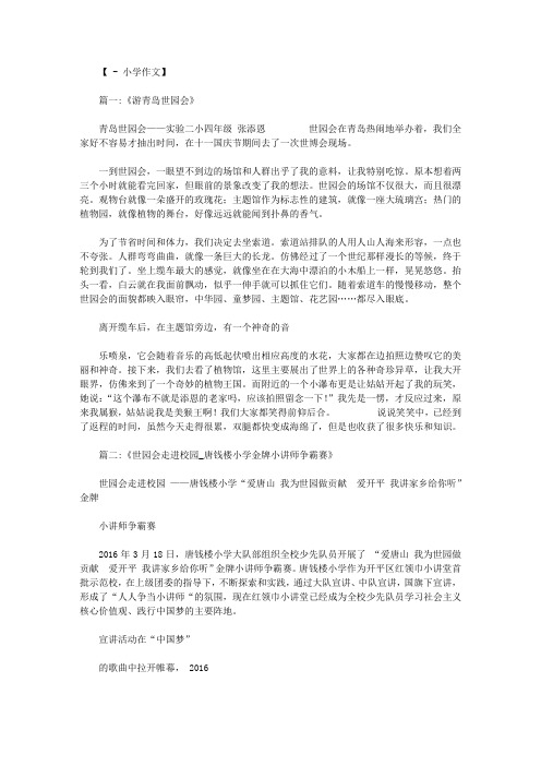 世园会小学生
