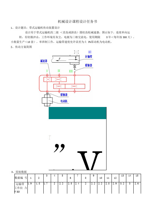 机械设计课程设计任务书