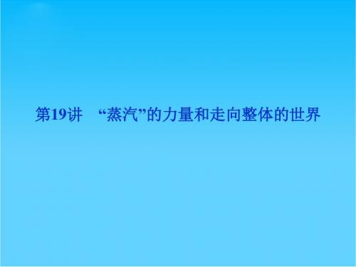 高考历史优化方案一轮总复习课件专题九第19讲 “蒸汽”的力量和走向整体的世界(人民版)