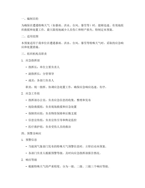 特殊天气专项应急预案