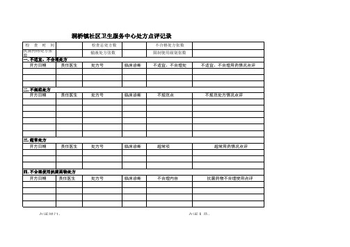 处方点评记录表4