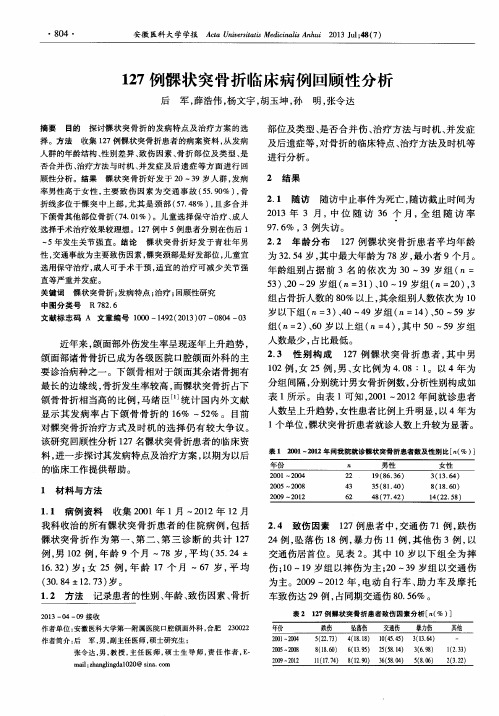 127例髁状突骨折临床病例回顾性分析