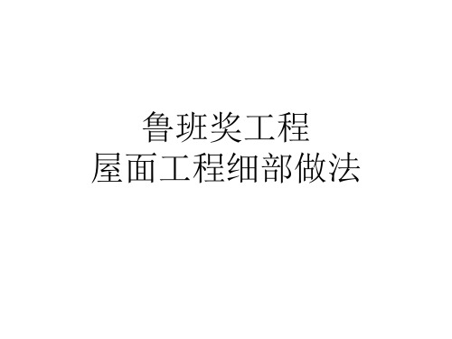 鲁班奖屋面工程细部做法(图片丰富.ppt