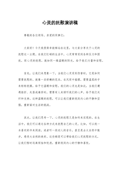心灵的抚慰演讲稿
