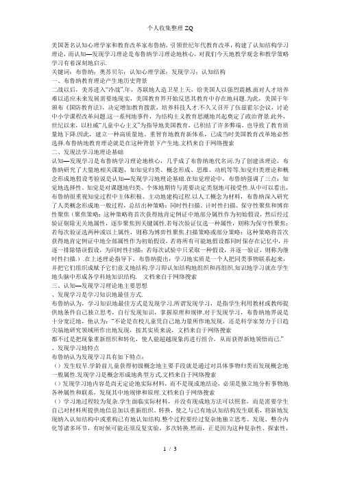 布鲁纳认知-发现学习理论综述及其思考