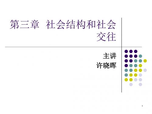 三章社会结构和社会交往ppt课件