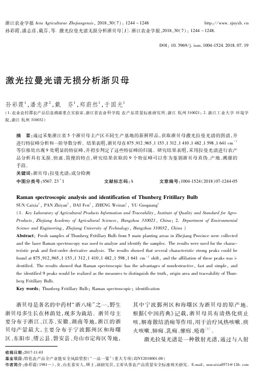 激光拉曼光谱无损分析浙贝母