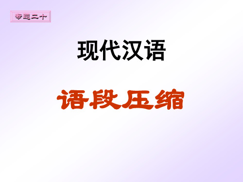 语段压缩(1)