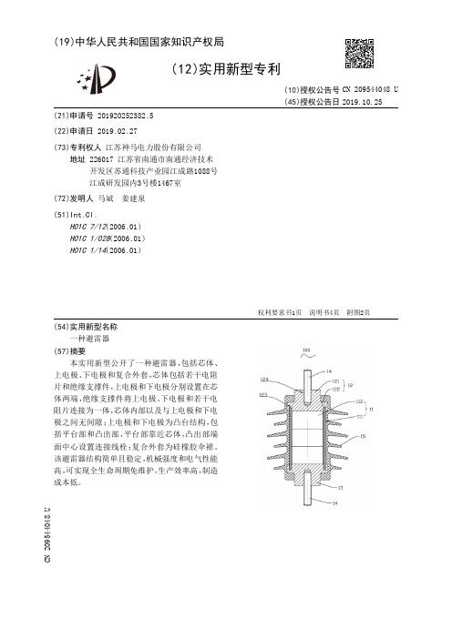 【CN209544048U】一种避雷器【专利】