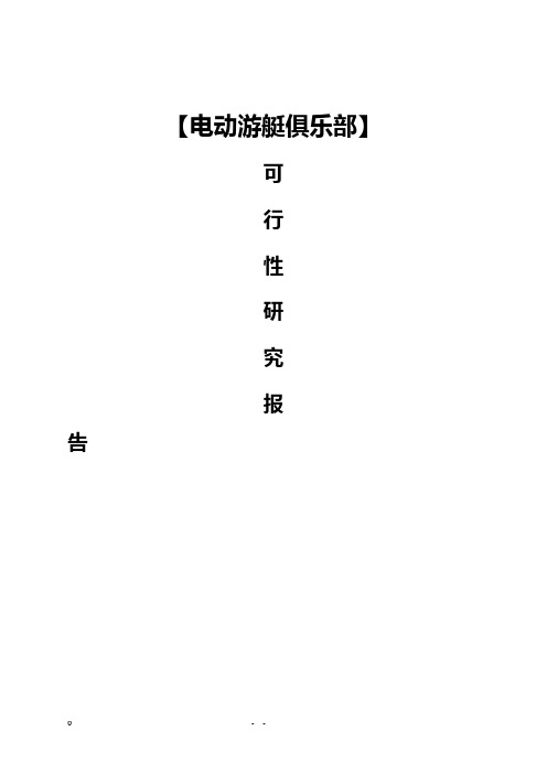 电动游艇俱乐部项目可行性创业计划书