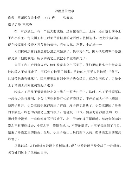 沙漠里的故事  张鑫海
