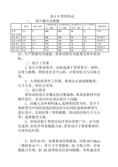 (完整版)机械设计V型带传动