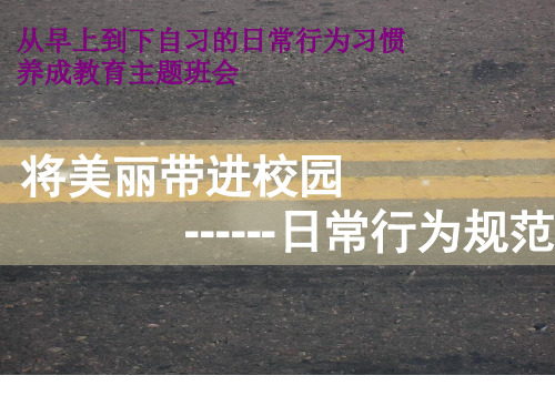 日常行为习惯养成教育主题班会精品PPT课件