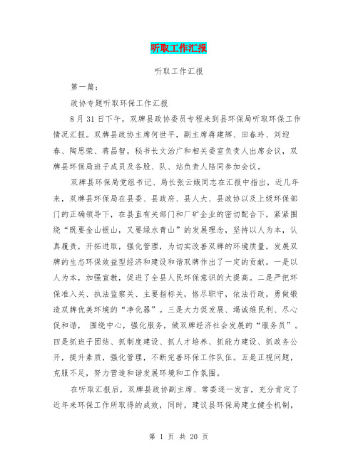 听取工作汇报(完整版)