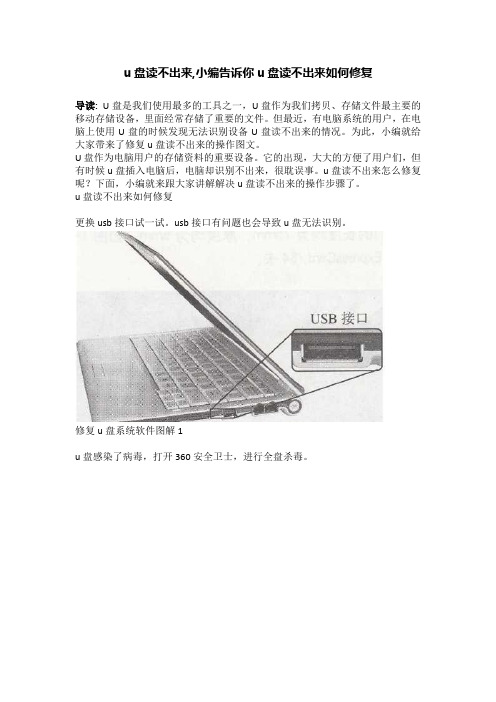 u盘读不出来,小编告诉你u盘读不出来如何修复