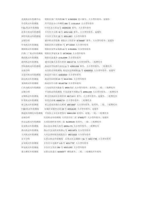 北京机动车检测场