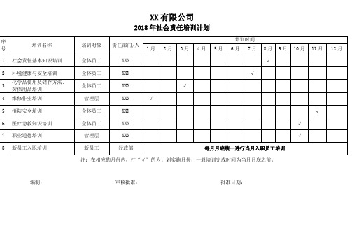 社会责任验厂培训计划及记录.