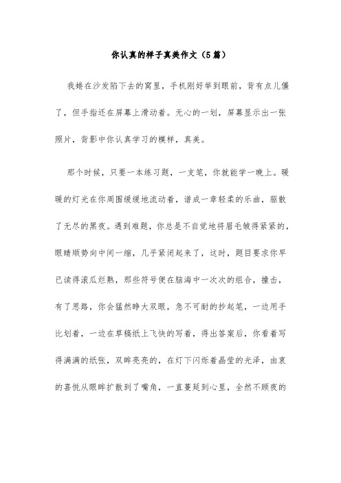 你认真的样子真美作文(5篇)
