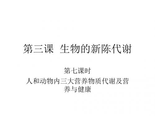 (2019版)三大营养物质代谢及营养与健康
